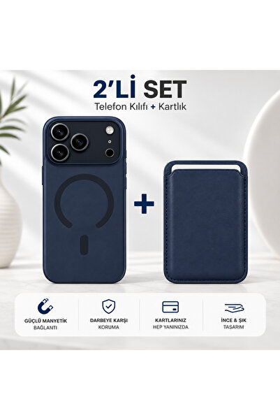 ZORÉA 17 Pro MAX 2’li Set Magsafe Kılıf+Magsafe Deri Kartlık