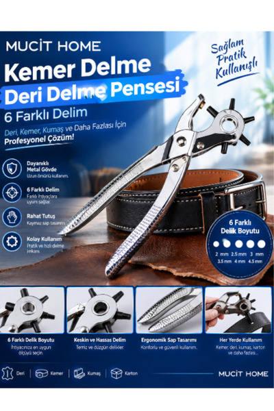 mucit home Kemer Delme Deri Delme Pensesi 6 Farklı Delim