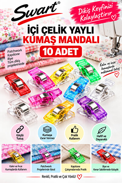 Swart Singer Pfaff Zetina Janome Brother Moonstar içi çelik 10 adet kumaş man...