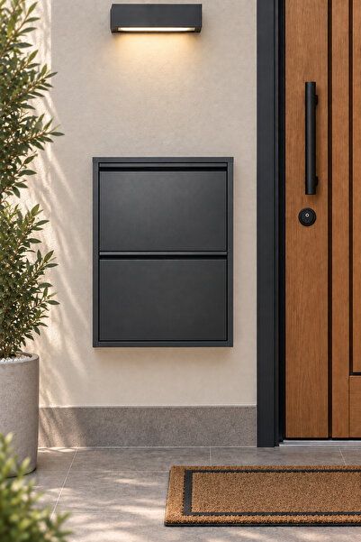 adlsteel 2'li Metal Ayakkabılık Texture Siyah