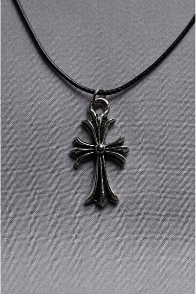 NO BRAND Haç çiçek y2k grunge gotik chrome hearts streetwear kolye