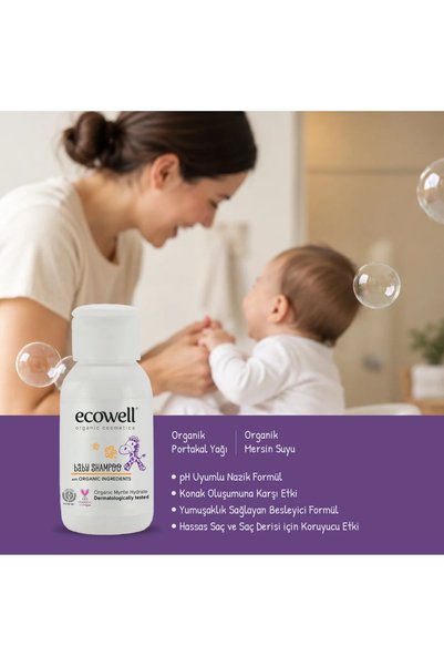 Ecowell Organic Baby Shampoo - Travel Size (50 ml)