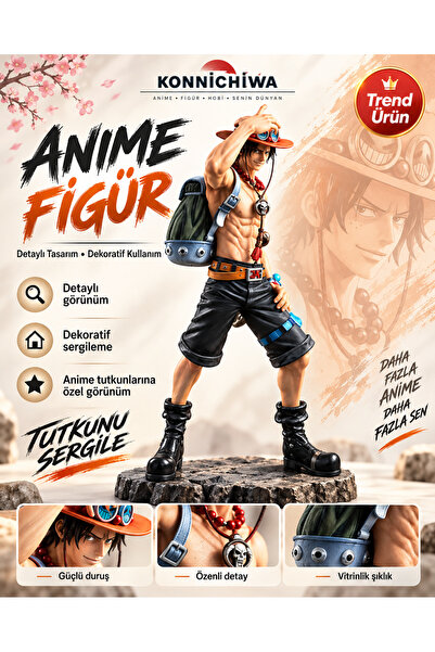 TEEMOOD PIRATE PARROT KONNİCHİWA One Piece Portgas D. Ace Anime Figürü – Deko...