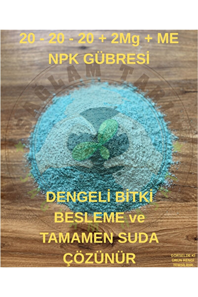 Saglam Tarım 20.20.20+2MgO+ME NPK Gübre, Dengeli Besleme, Suda Tamamen Çözünü...