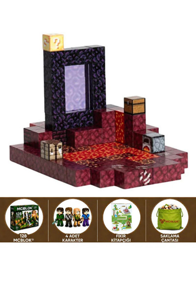 McBlok Minecraft Manyetik Portal Temalı Blok Oyuncak - 128 Parça