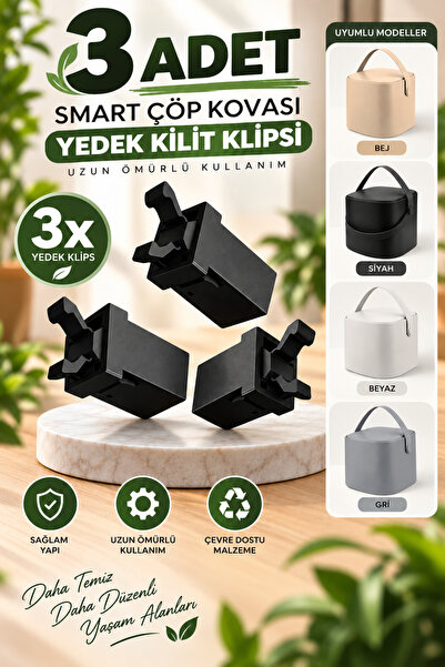 Carat Home Sihirli Çöp Kovası Yedek Kilit 3 ADET Sihirli Çöp Kovası Yedek Cli...