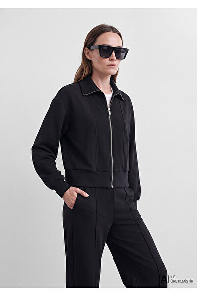 Mavi (Tencel™) Modal Karışımlı Siyah Sweatshirt Loose Fit / Bol Rahat Kesim 1...