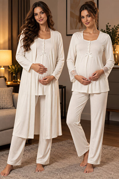ByLohusa Comfortable Fit Maternity Pajama Set with Nursing Features Effortt -...