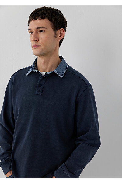 Mavi Denim Yaka Detaylı Lacivert Polo Tişört Regular Fit / Normal Kesim 06136...