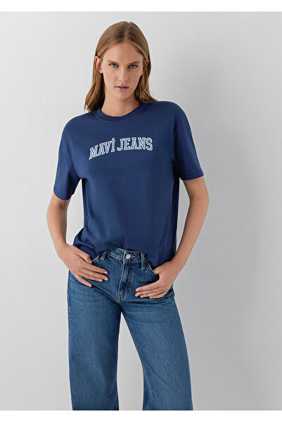 Mavi Jeans Baskılı Lacivert Tişört Regular Fit / Normal Kesim 1614381-70488