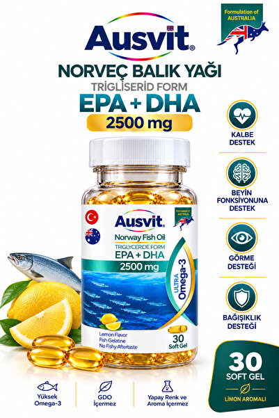Ausvit Ultra Omega-3 Norveç Balık Yağı Softgel | EPA ve DHA İçeren Takviye Ed...
