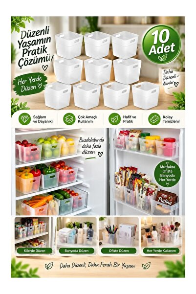 Tasarım Evi 10 Adet Buzdolabı Kapak Içi Düzenleyici Organizer | Buzdolabı Içi...