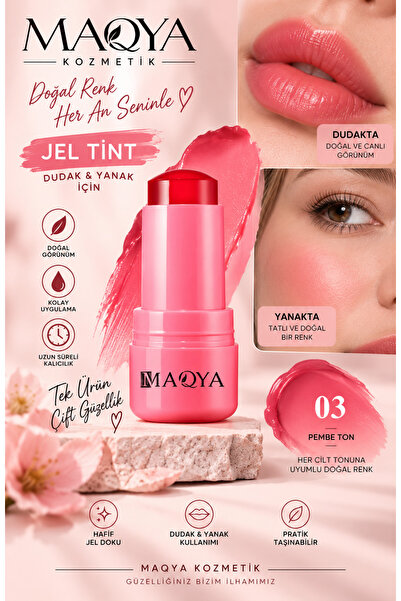 MAQYA Cosmetics JEL Lip To Cheek Tint Ruj Ve Allık