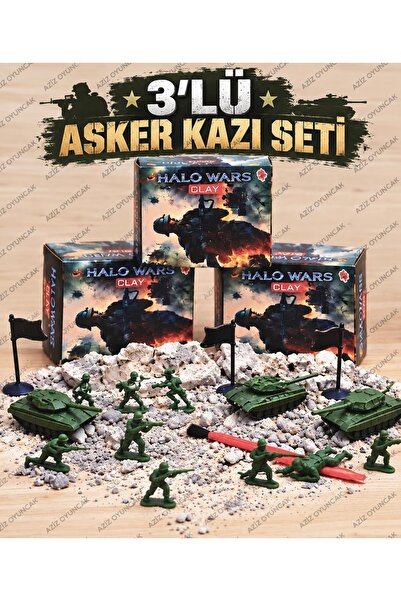 AZİZ OYUNCAK 🪖 3’lü Asker Kazı Seti Arkeolojik Bilim Kazı Oyunu Strateji ve ...