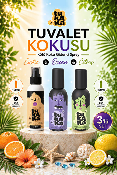 TUKAKA Tuvalet Öncesi Koku Giderici Sprey - Tuvalet Kokusu - 150 ml 3'lü Set