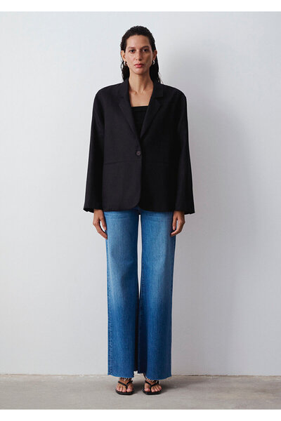Mavi Siyah Keten Blazer 1110850-900