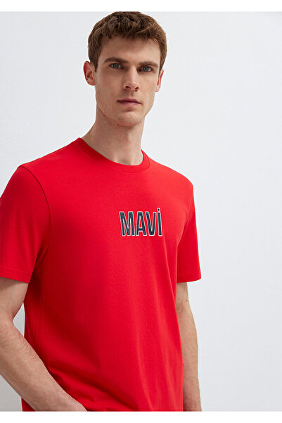 Mavi Logo Printed Red T-Shirt Regular Fit / Normal Cut 0613186-70467
