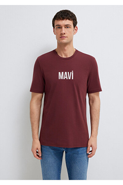 Mavi Logo Baskılı Bordo Tişört Regular Fit / Normal Kesim 0613186-70396