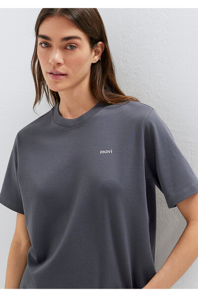 Mavi Logo Baskılı Gri Tişört Regular Fit / Normal Kesim 1613882-83620