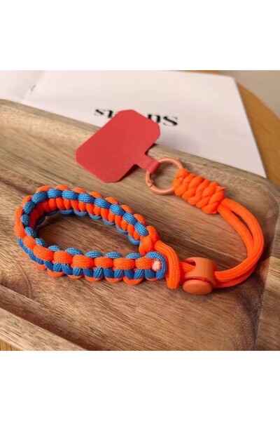 Choice5 Polyester / Nylon Orange blue Handwoven Adjustable Mobile Phone Unive...