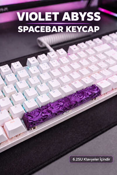 Makerpax Mor Violet Abyss Spacebar Keycaps 6.25U - Cherry MX Uyumlu Mekanik K...