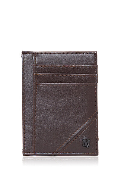 Mavi Seal Logo Brown Card Holder 091863-70230