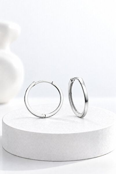 jelux silver Gümüş 925 Ayar  2,5 cm Halka  Küpe