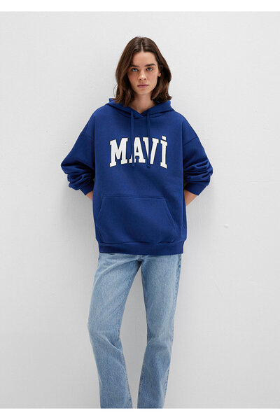 Mavi Logo Baskılı Sweatshirt Oversize/Geniş Kesim 1600361-70722