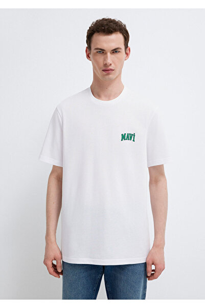 Mavi Logo Baskılı Beyaz Tişört Regular Fit / Normal Kesim 0611714-620