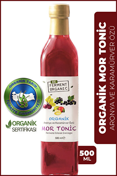 BE FERMENT Mor Tonic | Organik Mor Sirke – Karamürver & Aronya Özlü, Geleneks...