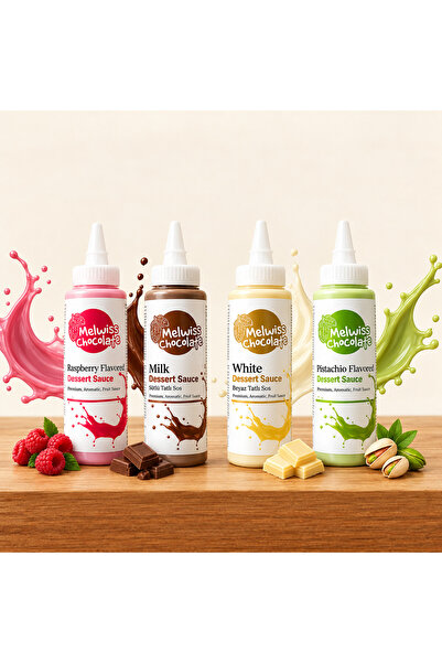 Melwiss Chocolate Melwiss 4'lü Bitter-Sütlü Çikolata-Beyaz Çikolata- Frambuaz...
