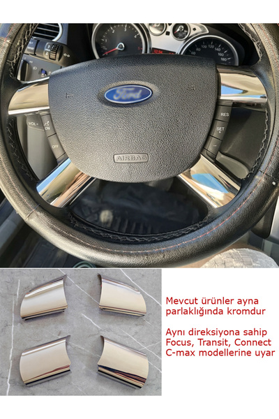 shop Focus Direksiyon Kapağı Krom Set 2005-2010 Uyumlu