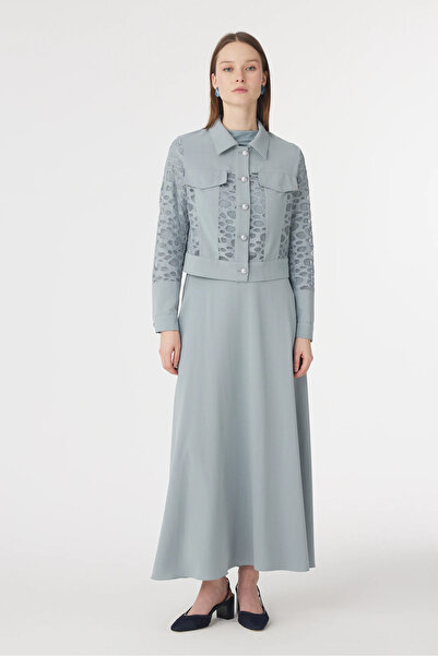 Zühre Lace Paneled Buttoned Belted Azalea Suit 1742