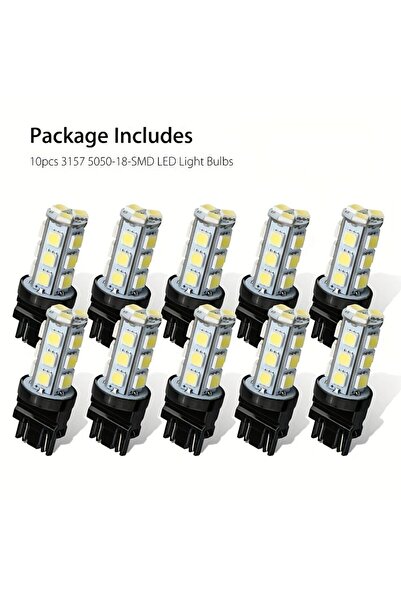Choice 6000K 10PCS White 10PCS 3157 3156 5050 6000K Super White 18SMD LED Rev...