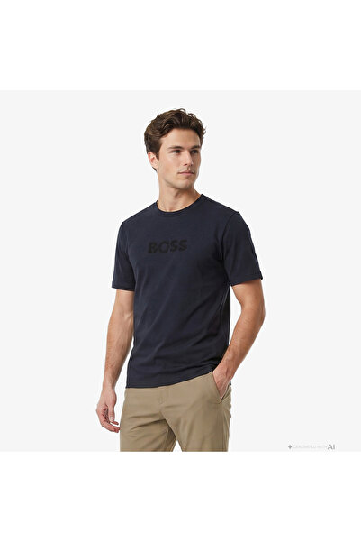 BOSS Terrace Logo Erkek Lacivert T-Shirt