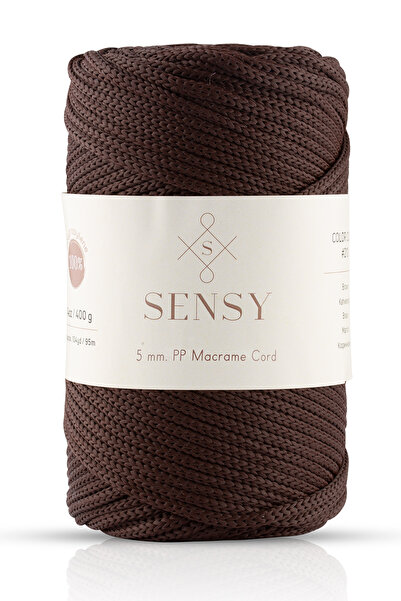 SENSY 5 Mm - 400 gr Polyester Makrome Ipi Kahverengi 95 M Polyester Makrome I...