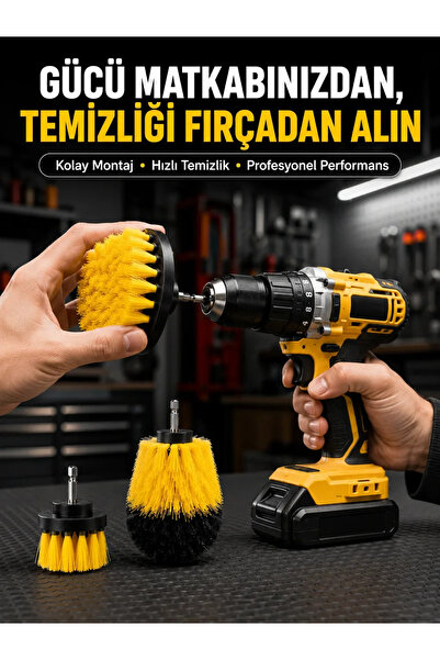 SS HOME CONCEPT Drill Compatible Cleaning Brush Set 3-Piece Multi-Purpose