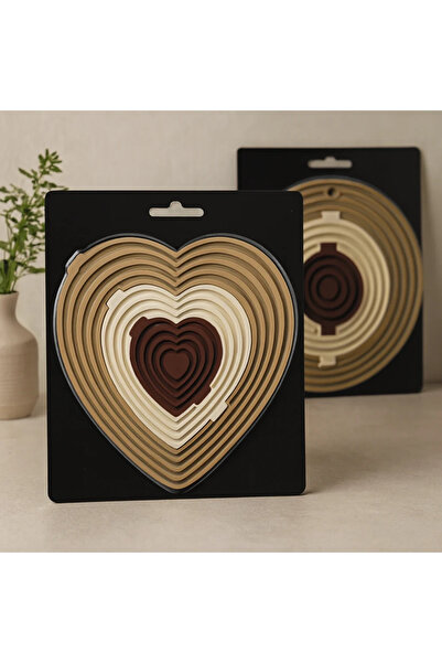 SS HOME CONCEPT Silicone 3-Piece Mat and Trivet Set (Heart & Round, Multi-Size)