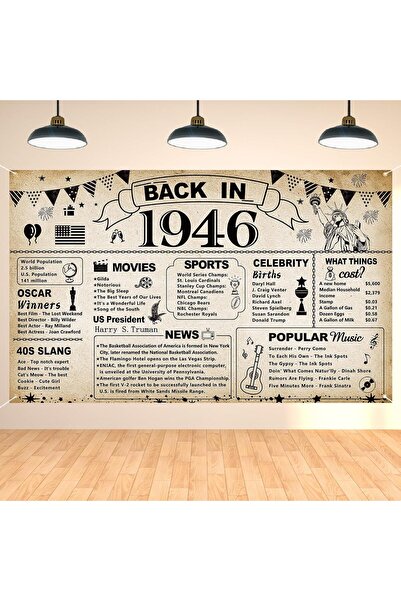 Choice khaki 80th Birthday Party Decorations, Vintage Back in 1946 Banner 80 ...