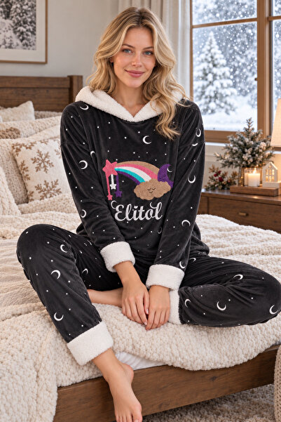 ELİTOL Velvet Rainbow Women's Pajama Set – Smoked