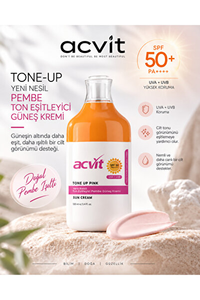 Acvit Pink Tone Equalizing Sunscreen Spf 50+ Pa++++ 100 ml |   Brightening an...