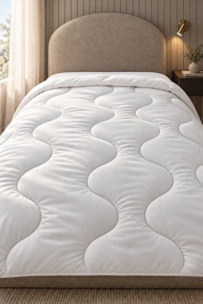 UYKUPEREST 155x215 cm Microfiber Tek Kişilik Yorgan Silikon Dolgulu Beyaz 4 M...