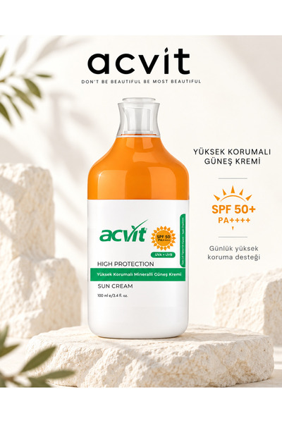 Acvit High Protection Mineral Sunscreen Spf 50+ Pa++++ 100 ml |   Whitening-F...