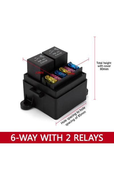 Choice 6 Way with 2 relay Earu Automotive 6-Way Fuse Box with Relay Box Assem...