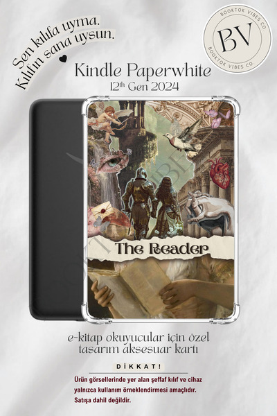 BookTok Vibes Co. Vintage Reader Temalı Insert - Kindle ve Kobo E-Kitap Okuyu...