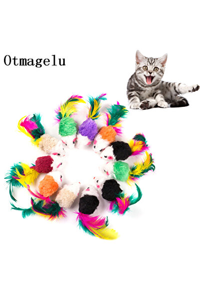 Choice 10pcs random colors Cute Mini Soft Fleece False Mouse Cat Toys Colorfu...