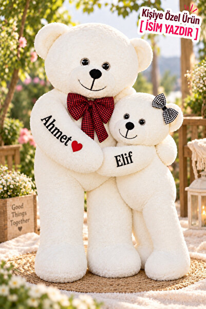 Pandamkee Kişiye Özel İsim Baskılı Analı Kızlı 8050 Yavrulu Peluş Ayı Seti – ...