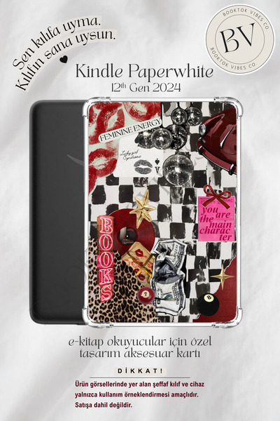 BookTok Vibes Co. Main Character Energy Kolaj Insert - Kindle ve Kobo E-Kitap...