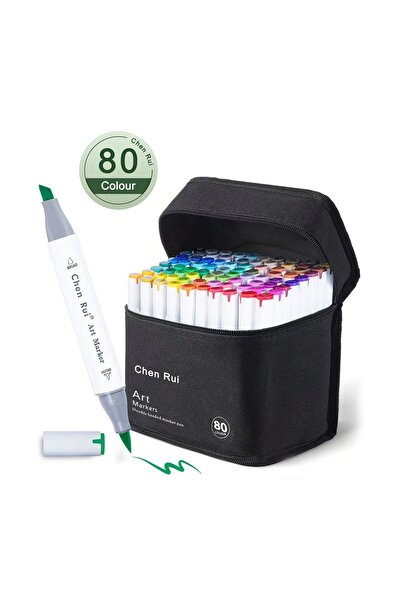 Choice 1CRMKB80 Alcohol Markers Set, 120/80/60/48 Color, Dual Tip Chisel & Fi...