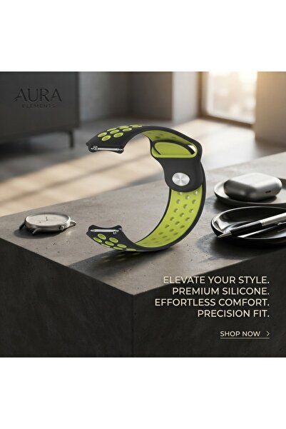 Primo Plus Band - Black/Green Compatible with Huawei 46mm